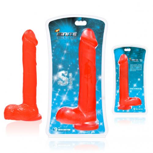 (WD) IGNITE COCK W/BALLS 9IN R SUCTION CUP
