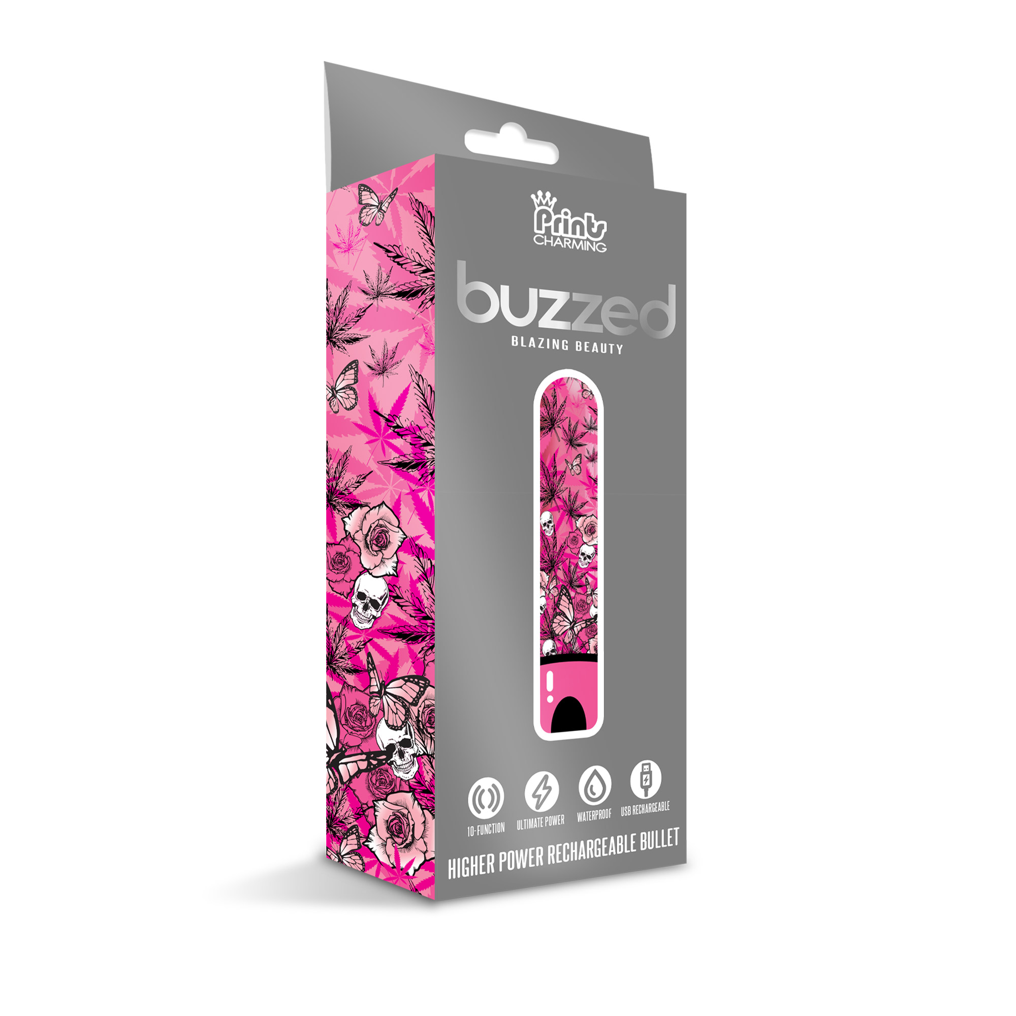PRINTS CHARMING BUZZED HIGHER POWER RECHARGEABLE BULLET BLAZING BEAUTY - Click Image to Close