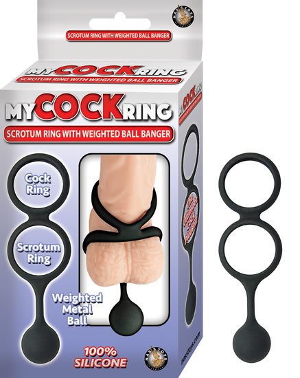 MY COCKRING VIBRATING SCROTUM W WEIGHTED BALL BANGER BLACK - Click Image to Close