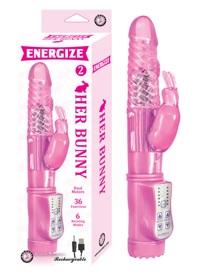ENERGIZE HER BUNNY 2 PINK RABBIT VIBRATOR - Click Image to Close
