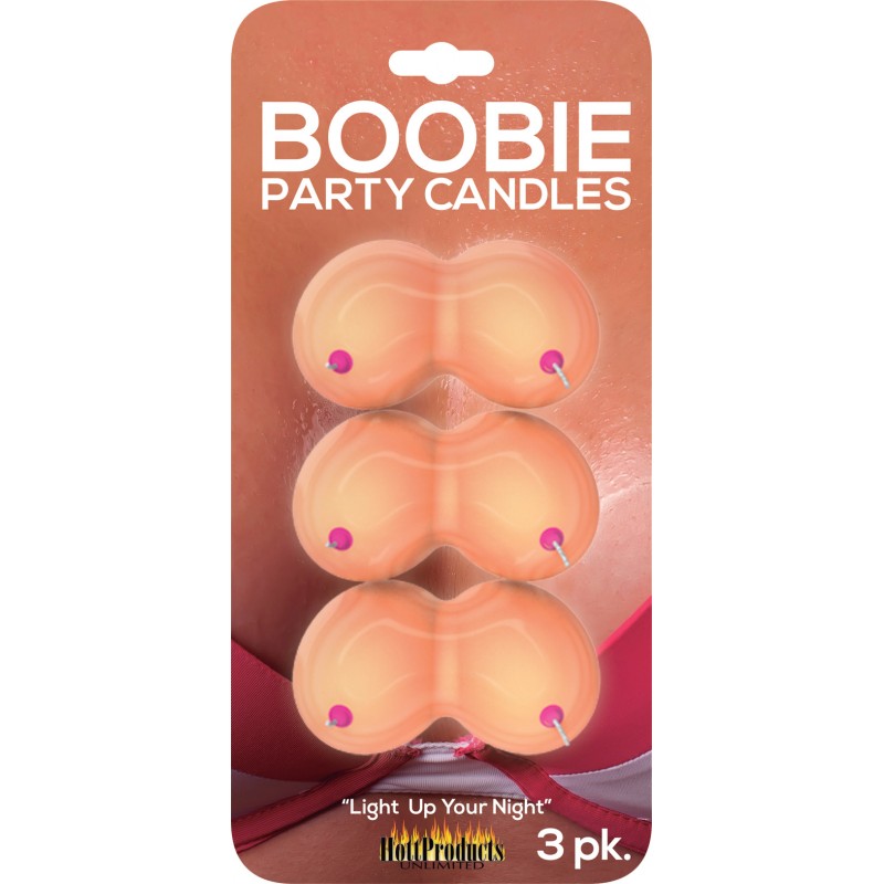 BOOBIE PARTY CANDLES 3PK - Click Image to Close
