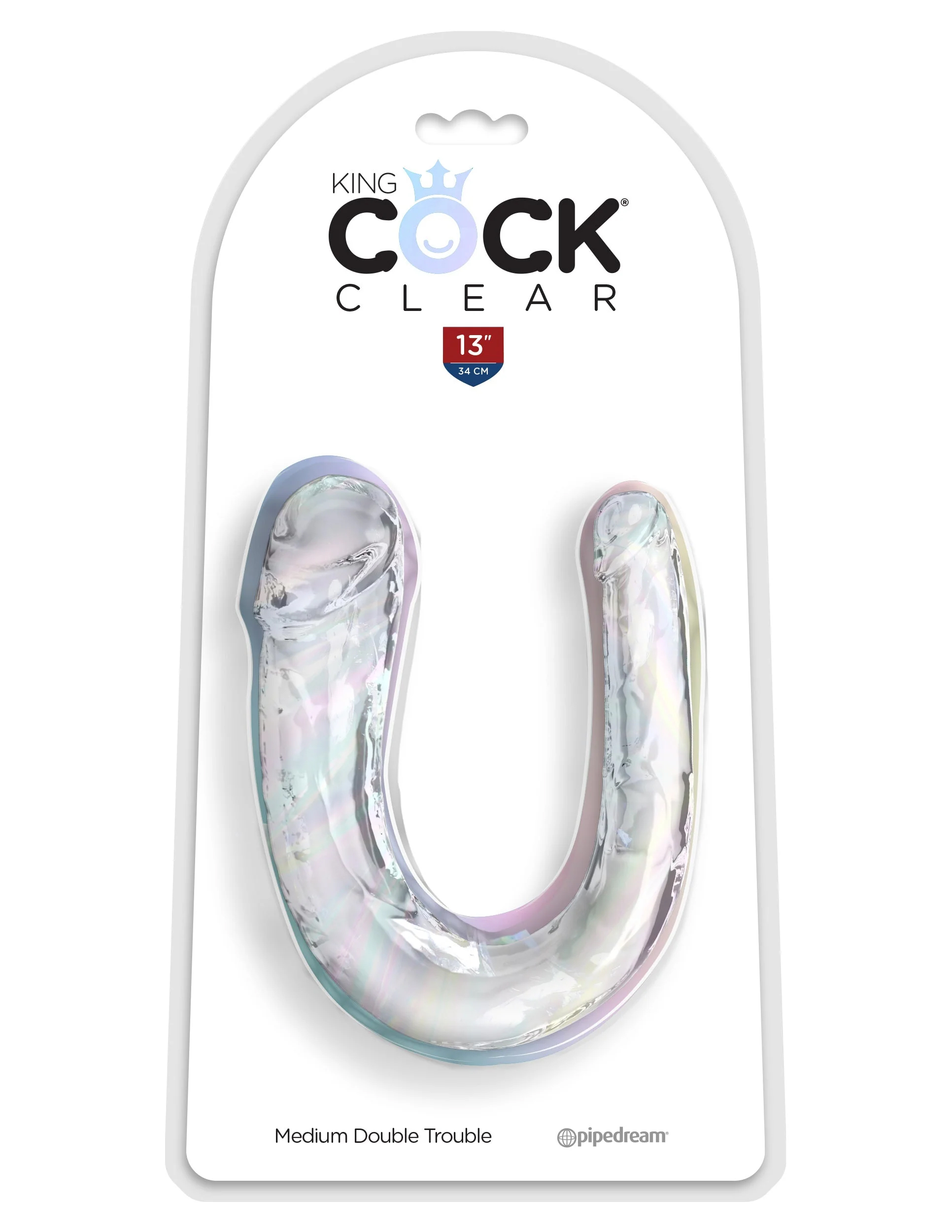 KING COCK CLEAR MEDIUM DOUBLE TROUBLE - Click Image to Close