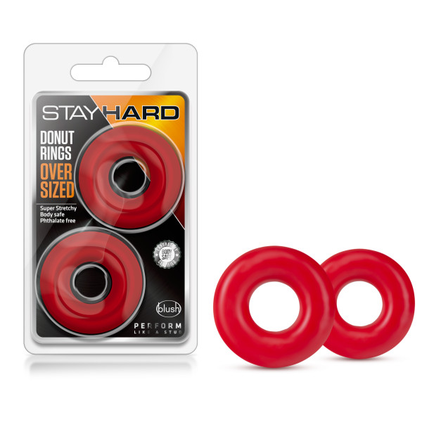 STAY HARD DONUT RINGS RED OVERSIZED - Click Image to Close