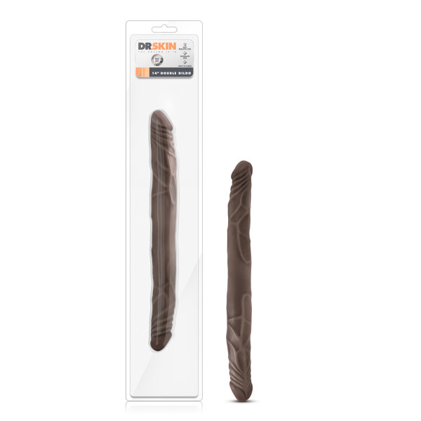 DR SKIN 14 DOUBLE DILDO CHOCOLATE " - Click Image to Close