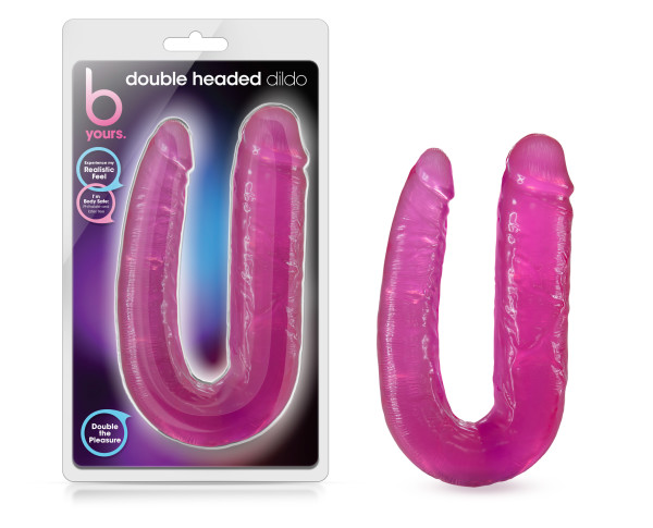 B YOURS DOUBLE HEADED DILDO PINK - Click Image to Close