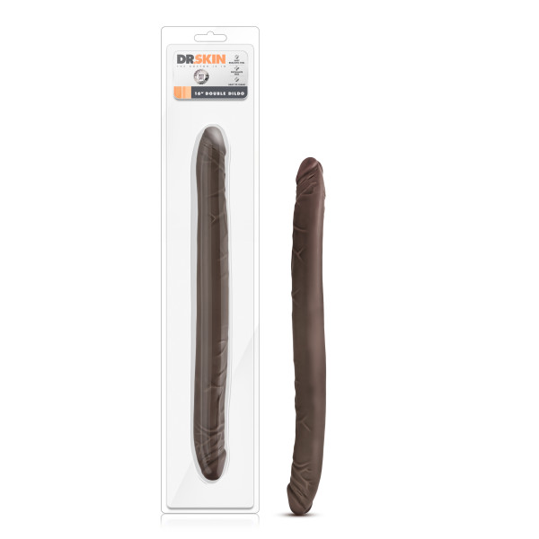 DR SKIN 16 DOUBLE DILDO CHOCOLATE " - Click Image to Close