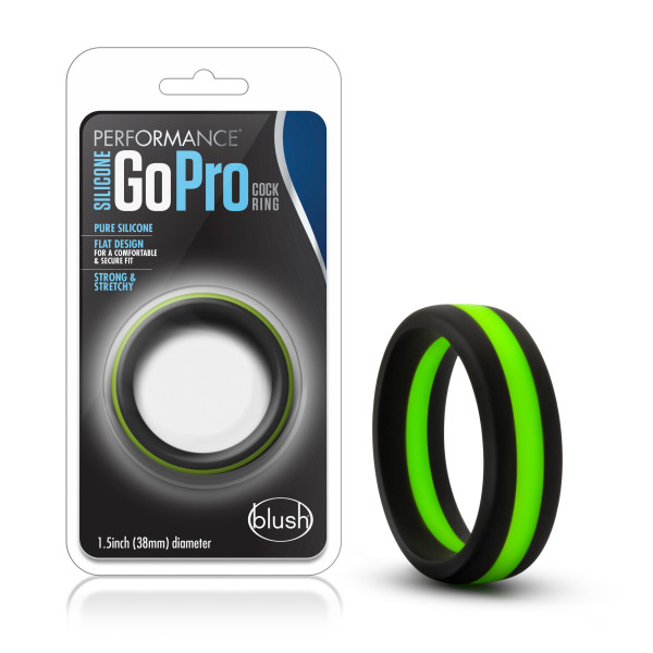 PERFORMANCE SILICONE GO PRO COCK RING BLACK/GREEN/BLACK - Click Image to Close