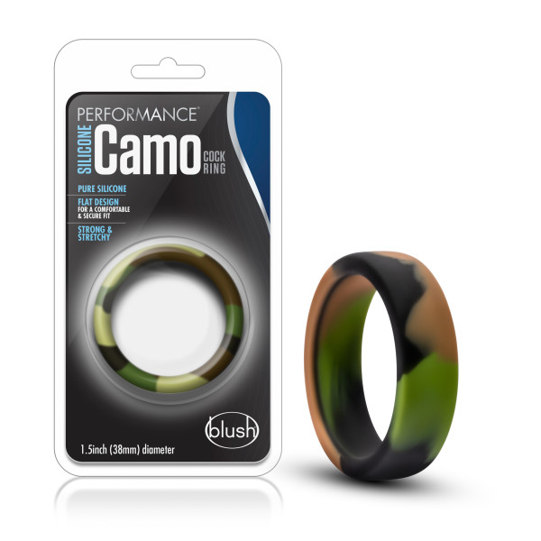 PERFORMANCE SILICONE CAMO COCK RING GREEN CAMOFLAUGE - Click Image to Close