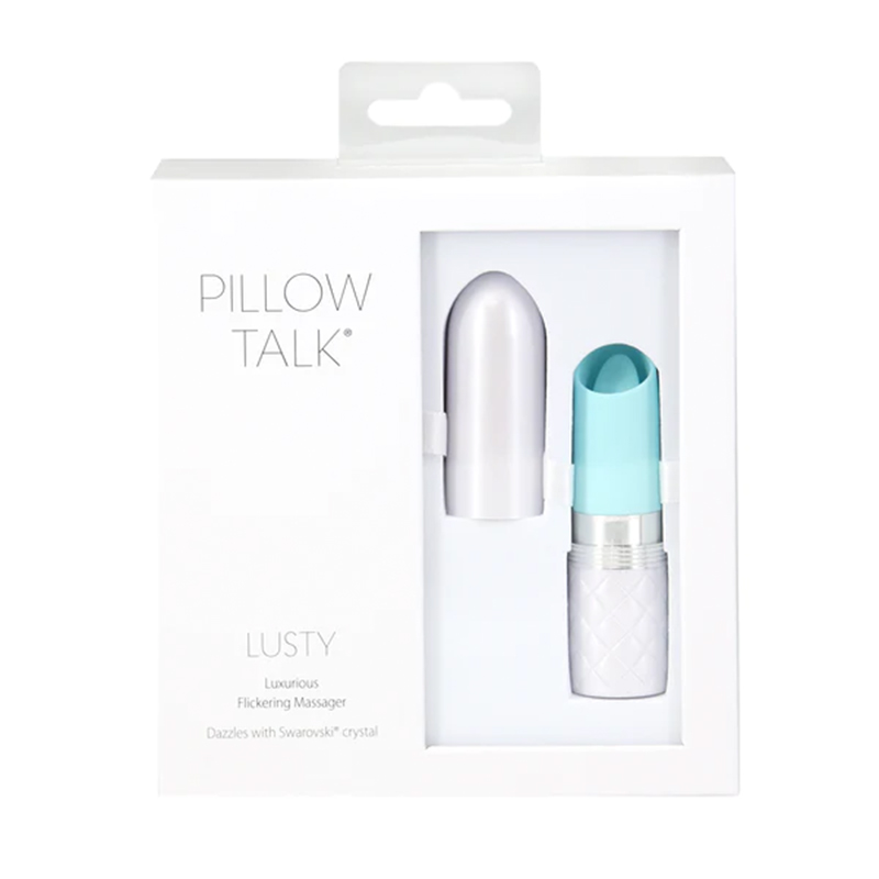 PILLOW TALK LUSTY FLICKERING MASSAGER W/ CRYSTAL TEAL - Click Image to Close