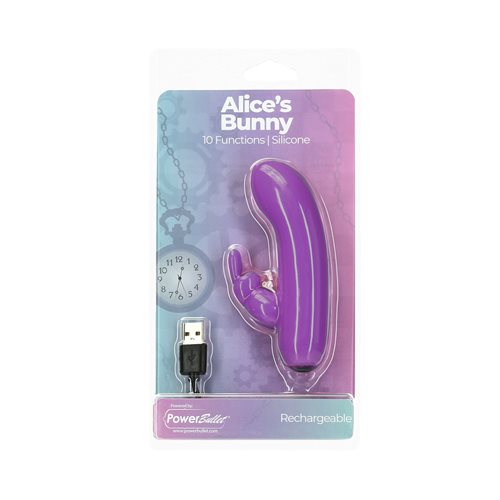 POWER BULLET ALICES BUNNY 4IN 10 FUNCTION BULLET PURPLE - Click Image to Close