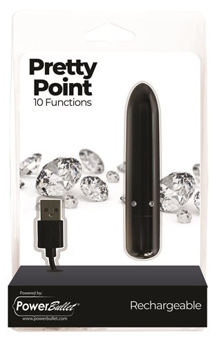 POWER BULLET PRETTY POINT 4IN 10 FUNCTION BULLET BLACK - Click Image to Close