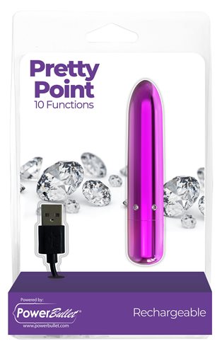 POWER BULLET PRETTY POINT 4IN 10 FUNCTION BULLET PURPLE - Click Image to Close