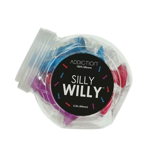 ADDICTION SILLY WILLY 3.3IN MINI DONGS 12PC DISPLAY - Click Image to Close