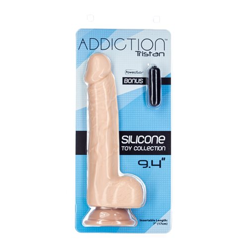 ADDICTION 100% TRISTEN 9IN SILICONE COLLECTION BEIGE - Click Image to Close
