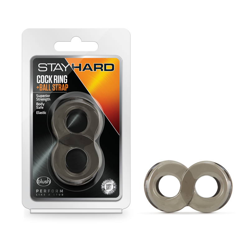STAY HARD COCK RING & BALL STRAP BLACK