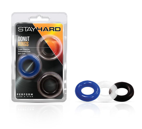 STAY HARD DONUT RINGS 3 PACK - Click Image to Close