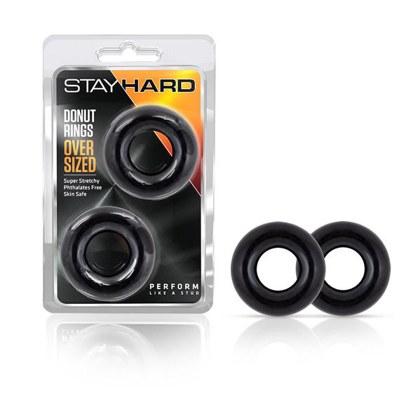 STAY HARD DONUT RINGS OVERSIZED BLACK - Click Image to Close
