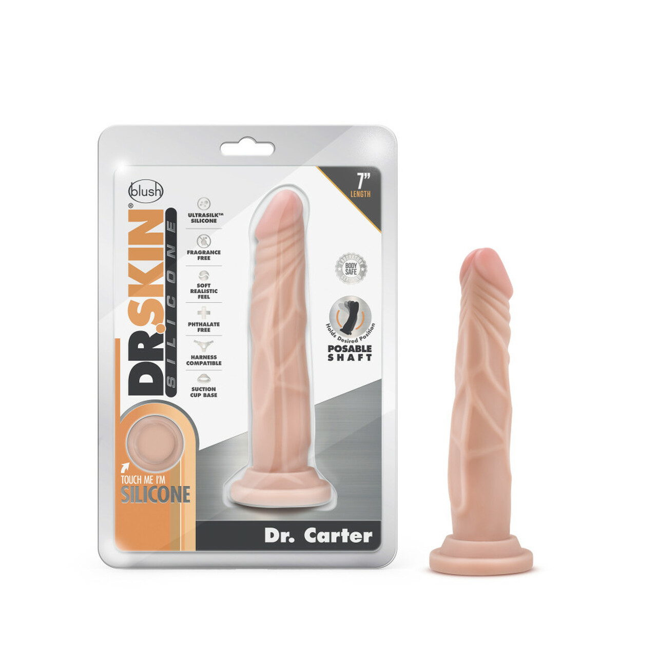 DR SKIN SILICONE DR CARTER 7 IN VANILLA - Click Image to Close