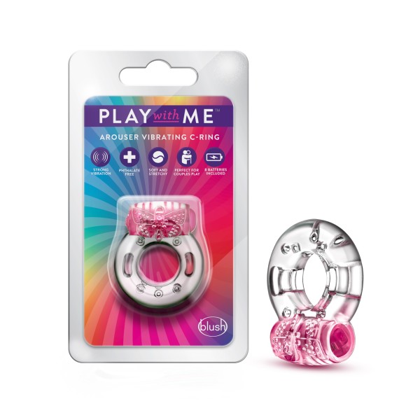 PLAY WITH ME AROUSER VIBRATING C-RING PINK - Click Image to Close
