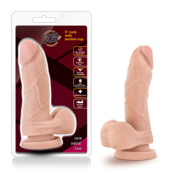 X5 5IN COCK W/SUCTION CUP BEIGE