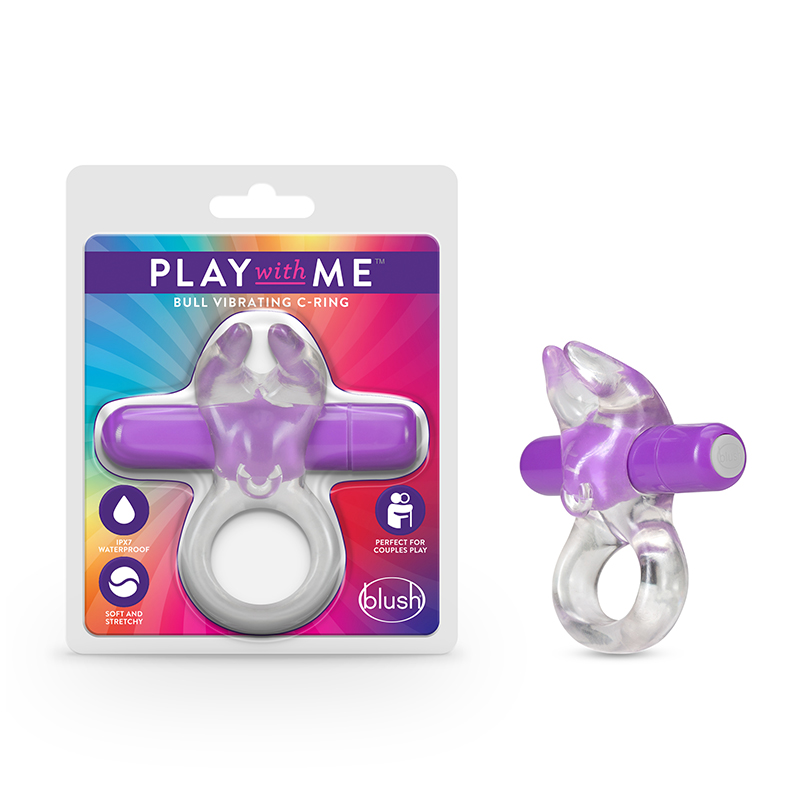 PLAY WITH ME BULL VIBRATING C- RING PURPLE - Click Image to Close