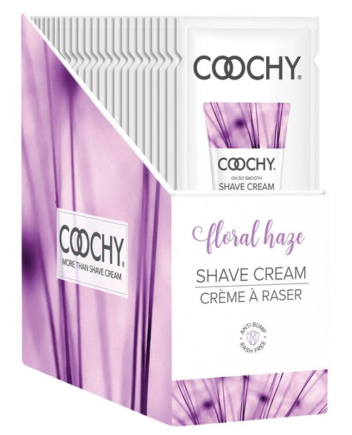 COOCHY SHAVE CREAM FLORAL HAZE FOIL 15 ML 24PC DISPLAY - Click Image to Close