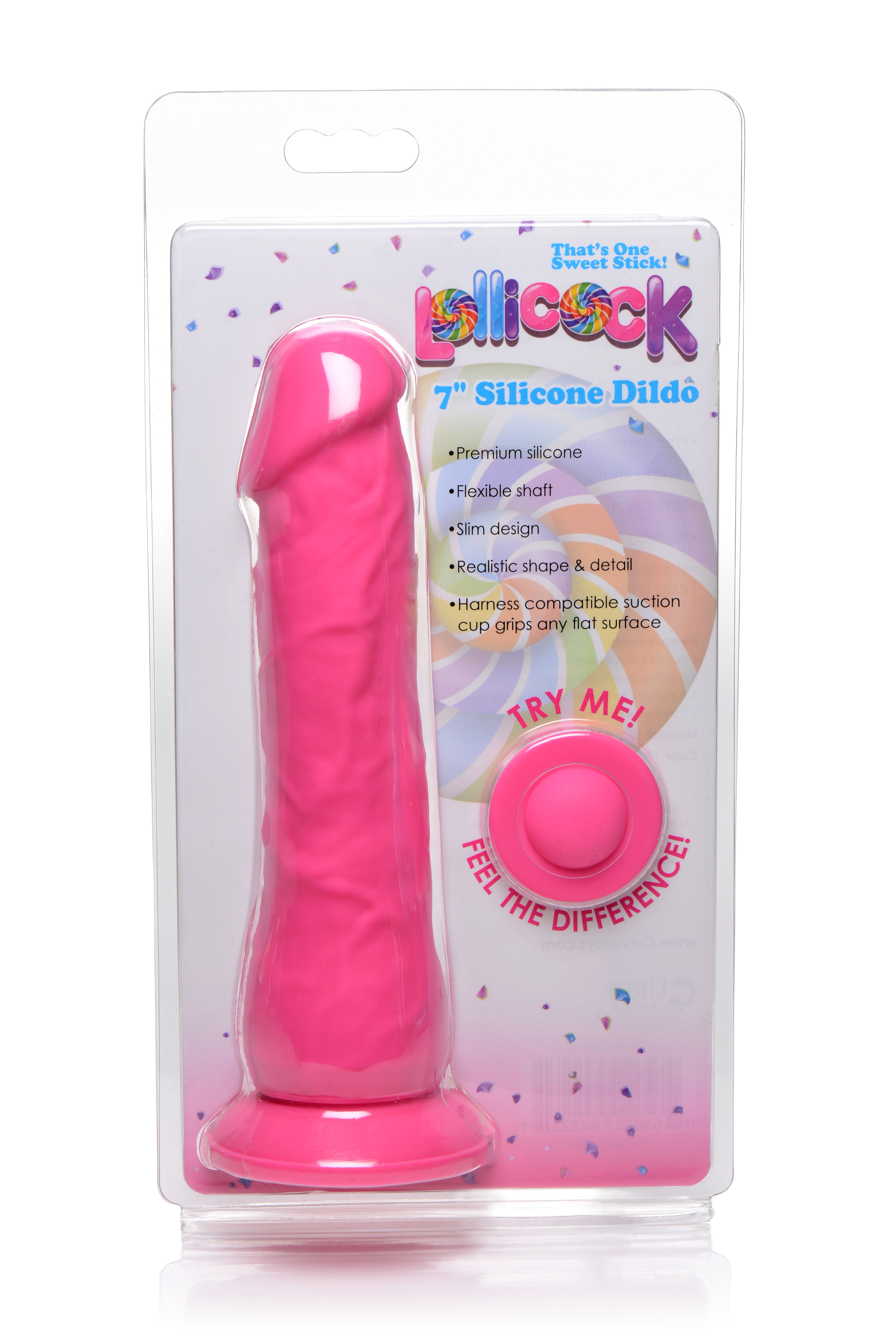 LOLLICOCK 7IN SILICONE DONG CHERRY
