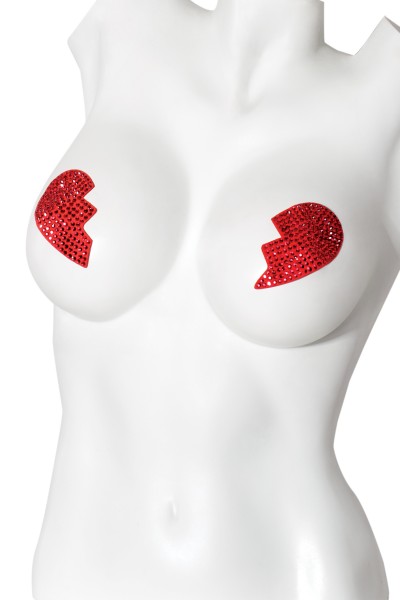 PASTIES BROKEN HEARTS RED - Click Image to Close