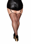 SILKY SHEER THIGH HIGHS BLACK Q/S - Click Image to Close