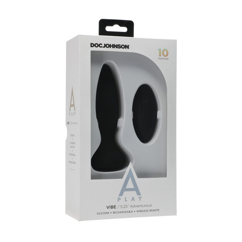 (WD) A-PLAY VIBE ADVENTUROUS A PLUG RECHARGEABLE W/ REMOTE BLACK - Click Image to Close