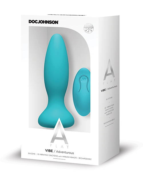 (D) A-PLAY VIBE ADVENTUROUS AN PLUG RECHARGEABLE W/ REMOTE TEAL
