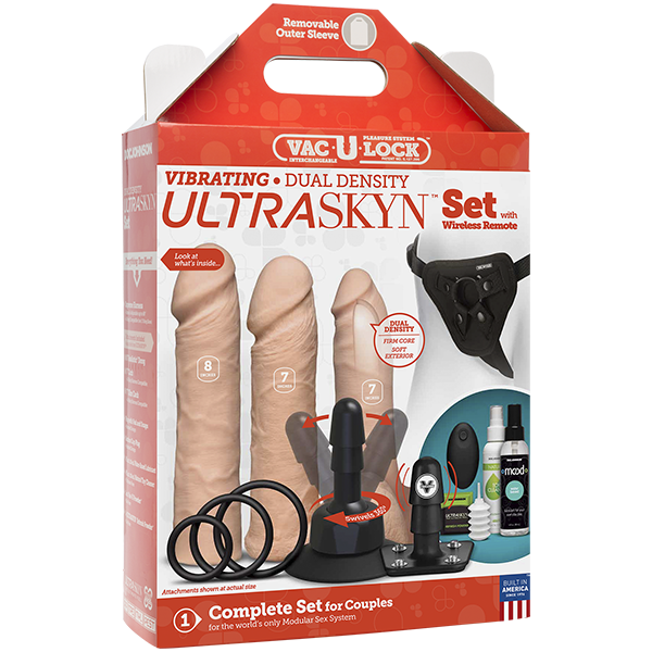 VAC-U-LOCK VIBRATING DUAL DENSITY ULTRASKYN SET VANILLA