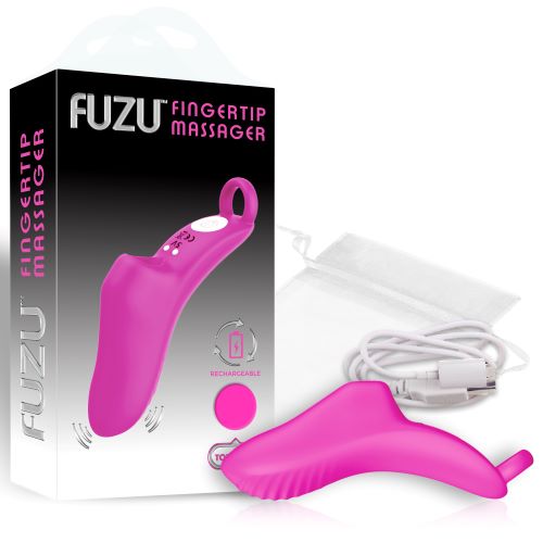 FUZU VIBRATING RECHARGEABLE FINGERTIP MASSAGER PINK - Click Image to Close
