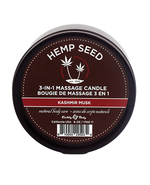 HEMP SEED 3-IN-1 CANDLE KASHMIR MUSK 6OZ - Click Image to Close