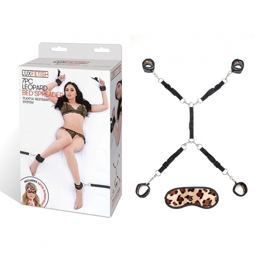 LUX FETISH 7PC LEOPARD BED SPREADER - Click Image to Close