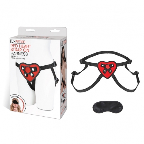 LUX FETISH RED HEART STRAP ON HARNESS - Click Image to Close