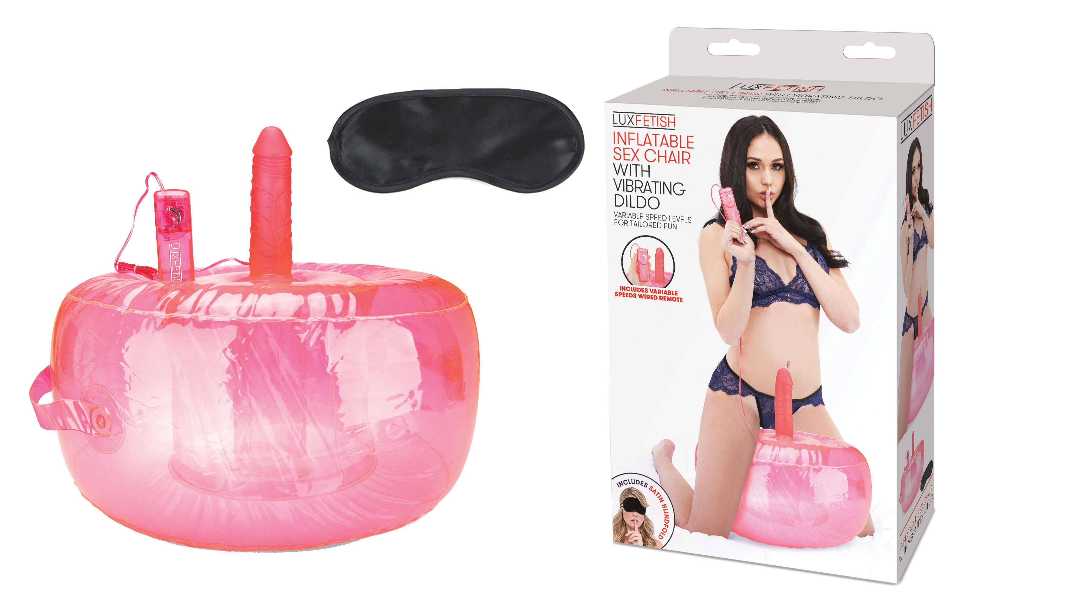 (WD) LUX FETISH INFLATABLE SEX CHAIR W/ VIBRATING DILDO