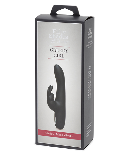 FIFTY SHADES OF GREY GREEDY GIRL RECHARGEABLE SLIMLINE RABBIT VIBRATOR - Click Image to Close