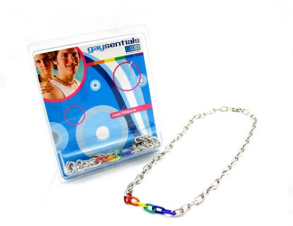 (WD) RAINBOW & SILVER LINKS NECKLACE 20 " - Click Image to Close