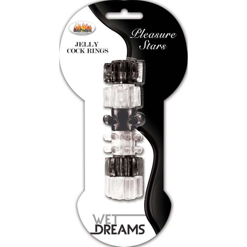 HUNG PLEASURE STARS JELLY COCK RINGS - Click Image to Close