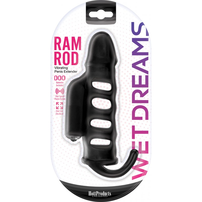 WET DREAMS RAM ROD PENIS EXTENSION SLEEVE W/ POWER BULLET - Click Image to Close
