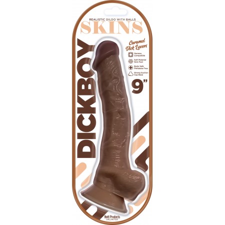 DICKBOY SKINS DILDO CARAMEL LOVERS 9IN - Click Image to Close