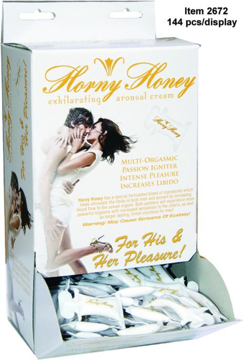 HORNY HONEY AROUSAL GEL 144PC DISPLAY - Click Image to Close