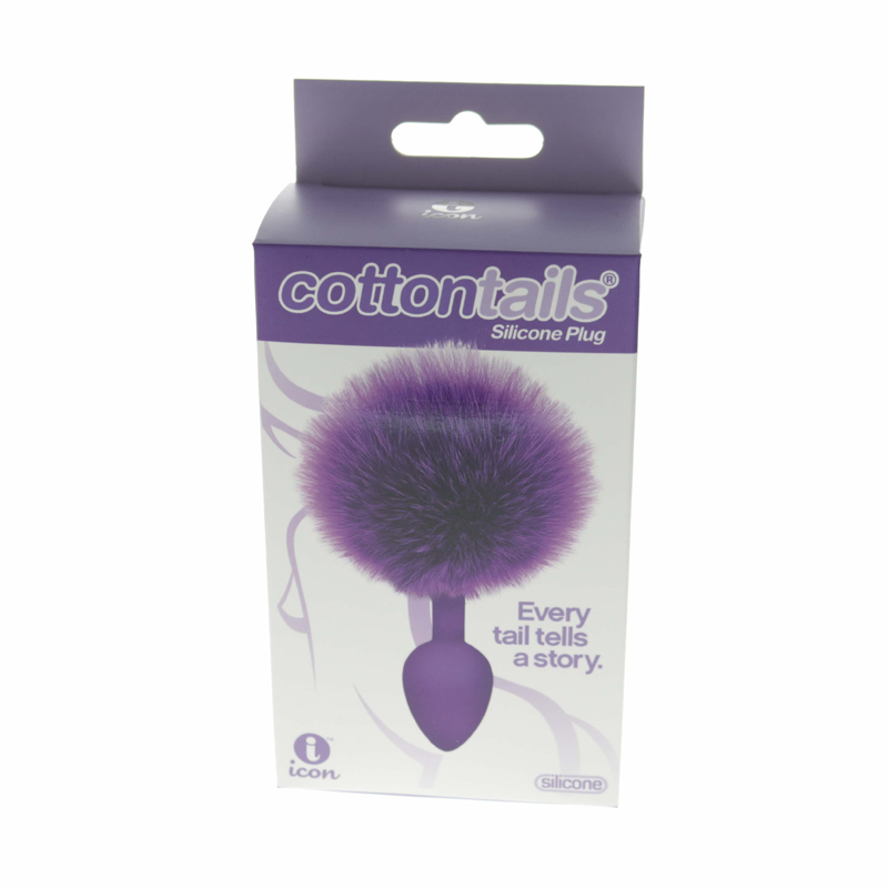 THE 9'S COTTONTAILS SILICONE BUNNY TAIL BUTT PLUG PURPLE - Click Image to Close
