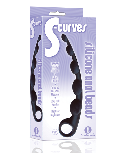 THE 9'S S CURVES SILICONE ANAL BEADS - Click Image to Close