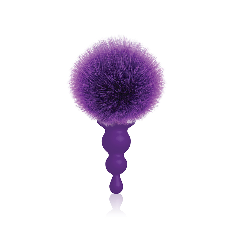 THE 9S COTTONTAILS BUNNY TAIL BUTT PLUG BEADED PURPLE - Click Image to Close