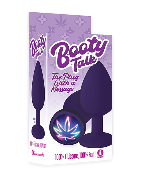THE 9'S BOOTY TALK NEON LEAF SILICONE BUTT PLUG