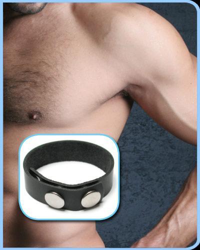 3 SNAP LEATHER COCK RING - Click Image to Close