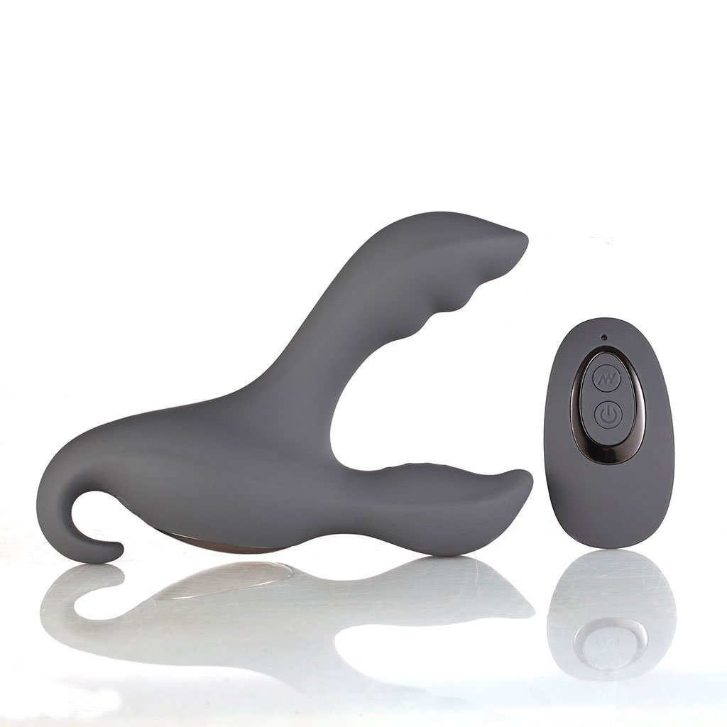 APOLLO PROSTATE MASSAGER DARK GREY RECHARGEABLE - Click Image to Close