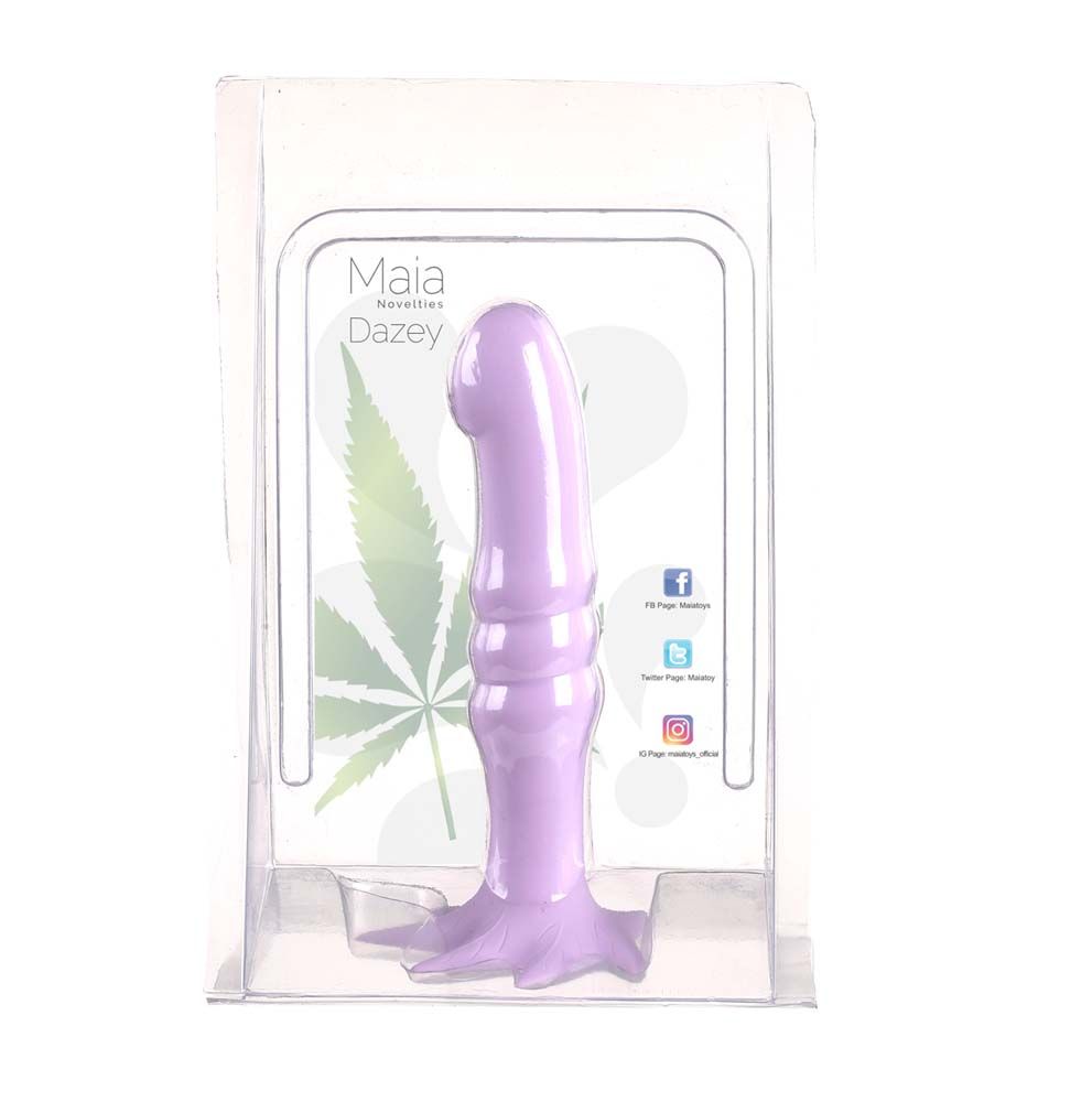DAZEY 420 7 SILICONE DONG PASTEL PURPLE " - Click Image to Close
